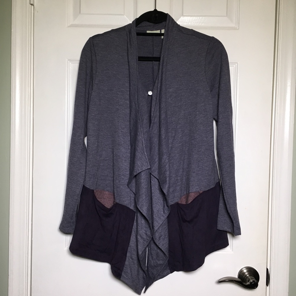 LOGO Lounge Lori Goldstein Draping Open Cardigan